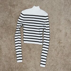 shein size, small black and white sweater